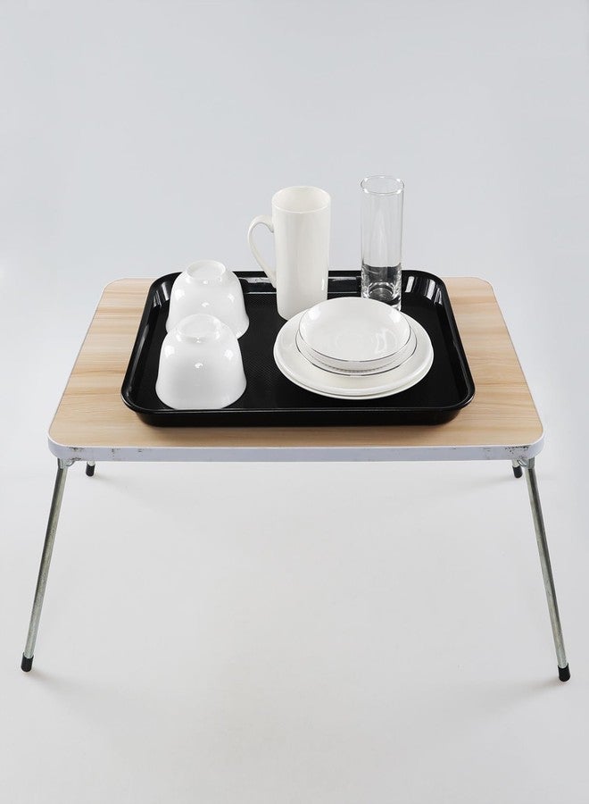 Teyyvn Black 4-Pack Plastic Fast Food Serving Tray, 17.25" x 13.35", Rectangular Food Tray - Image 4