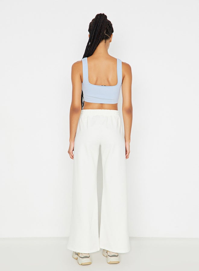 trendyol Ecru Wide Leg Thin Knitted Sports Sweatpants TWOAW22EA0053 - Image 5