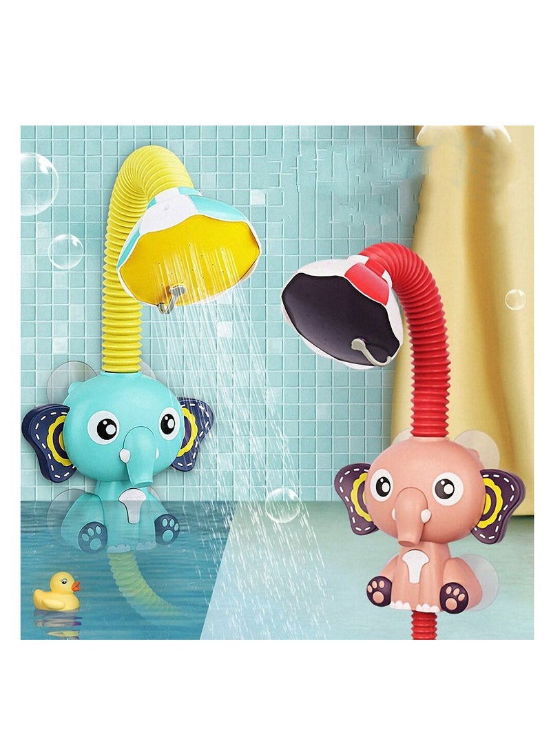 Cool Baby COOLBABY Boy Children Bath Toys Bathroom Splash Toys Elephant Shower Head Red - Image 2