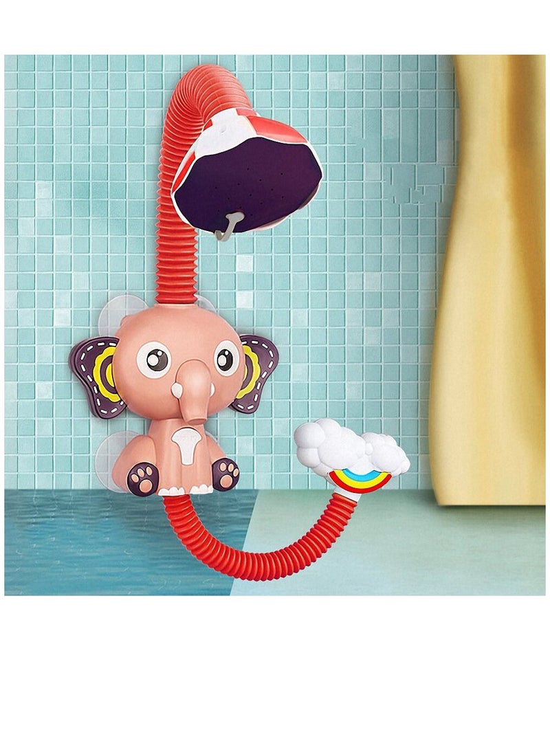 Cool Baby COOLBABY Boy Children Bath Toys Bathroom Splash Toys Elephant Shower Head Red - Image 4