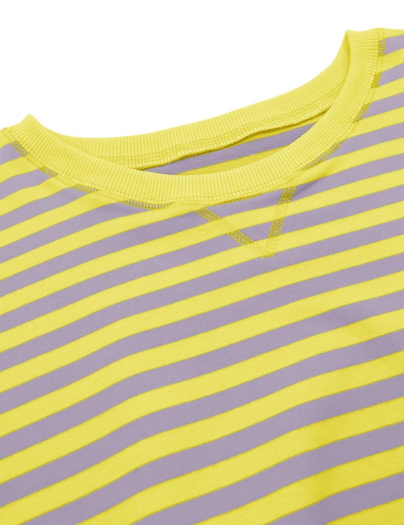 Bingerlily Womens Casual Long Sleeve Sweatshirt Crew Neck Cute Pullover Relaxed Fit Tops Yellow-purple - Image 5
