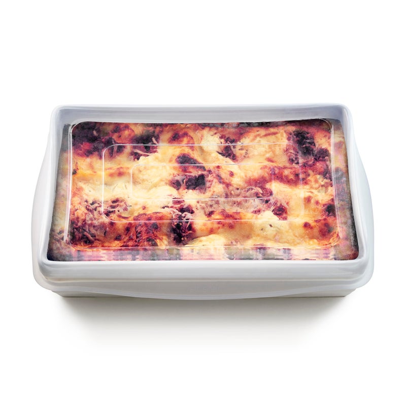 Stasher Reusable Silicone Stretch Lid for Casseroles, Pans, Baking Dishesâ€“Rectangle Replacement Lid, 9â€x13â€, Stretchable, Leak-free, Microwave Safe, Dishwasher Safe, Food Cover, Eco-Friendly, Clear - Image 1