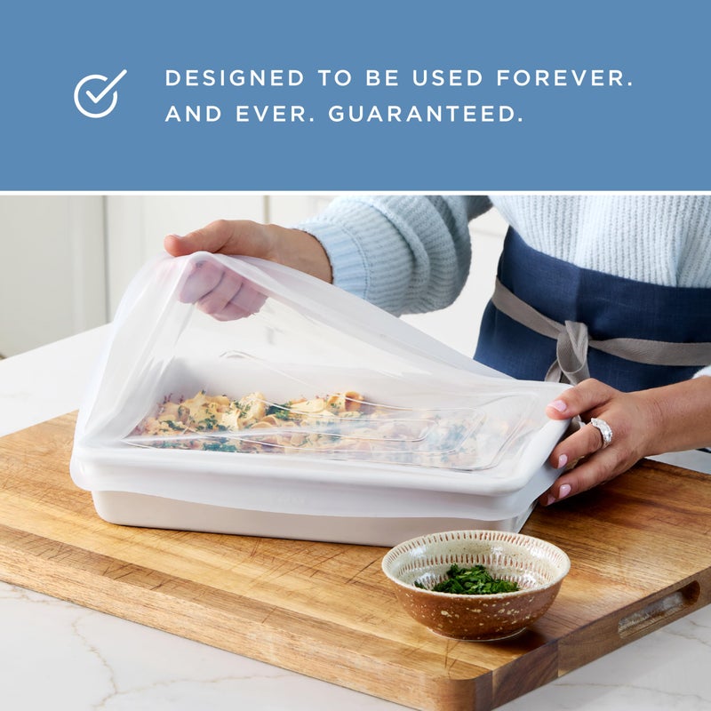Stasher Reusable Silicone Stretch Lid for Casseroles, Pans, Baking Dishesâ€“Rectangle Replacement Lid, 9â€x13â€, Stretchable, Leak-free, Microwave Safe, Dishwasher Safe, Food Cover, Eco-Friendly, Clear - Image 4