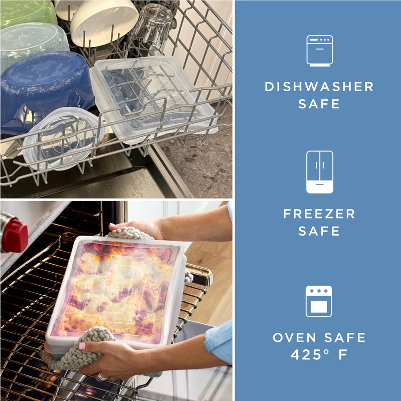 Stasher Reusable Silicone Stretch Lid for Casseroles, Pans, Baking Dishesâ€“Rectangle Replacement Lid, 9â€x13â€, Stretchable, Leak-free, Microwave Safe, Dishwasher Safe, Food Cover, Eco-Friendly, Clear - Image 3
