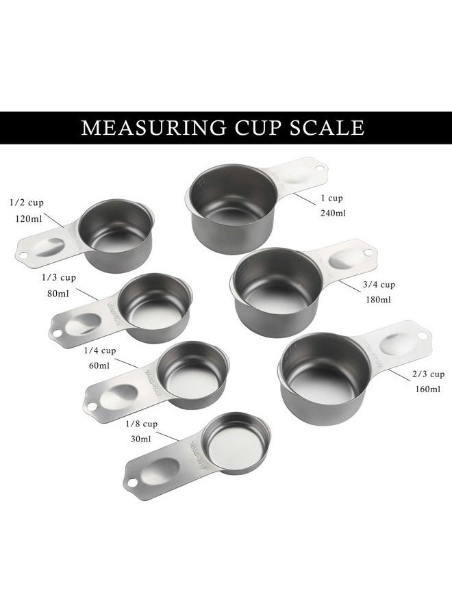 X-zrew Stainless Steel Measuring Cups Set of 7 Stackable Heavy Duty Measuring Cups for Dry and Liquid Ingredients - Image 3