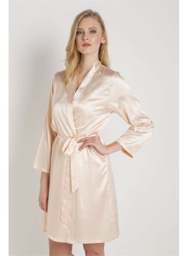 Magic Form 30427 Women Salmon Plain Satin Fabric Bride Dressing Gown  - Image 1