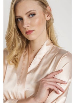 Magic Form 30427 Women Salmon Plain Satin Fabric Bride Dressing Gown  - Image 2