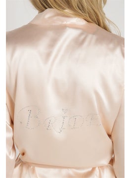 Magic Form 30427 Women Salmon Plain Satin Fabric Bride Dressing Gown  - Image 3