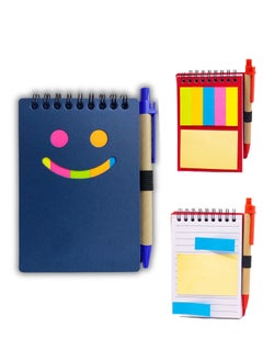 ATKET 1-Piece Pocket Size Notebook With Sticky Notes And Pen Assorted Colours  - Image 1