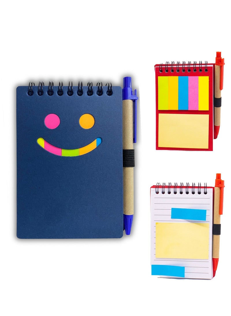 ATKET - 1-Piece Pocket Size Notebook With Sticky Notes And Pen Assorted Colours - Image 1