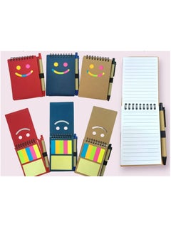 ATKET 1-Piece Pocket Size Notebook With Sticky Notes And Pen Assorted Colours  - Image 2