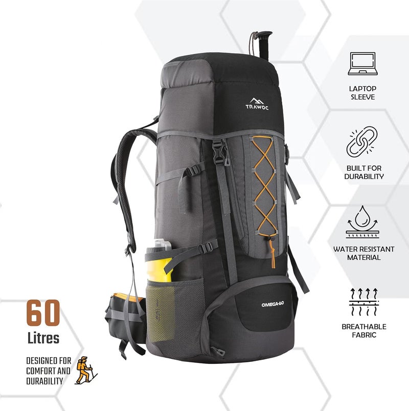 TRAWOC OMEGA 60L Rucksack for Travel and Hiking - Image 2