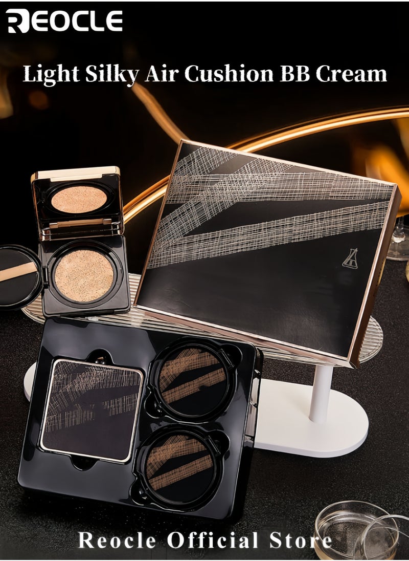 REOCLE - Lightweight Concealer Cushion BB Cream Non-Cakey Waterproof and Sweatproof Moisturizing and Nourishing Long-lasting Foundation for Even Skin Tone Non-Smudge - Image 1