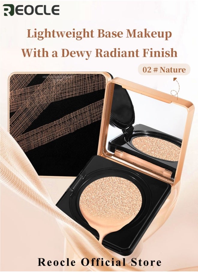 REOCLE - Lightweight Concealer Cushion BB Cream Non-Cakey Waterproof and Sweatproof Moisturizing and Nourishing Long-lasting Foundation for Even Skin Tone Non-Smudge - Image 1
