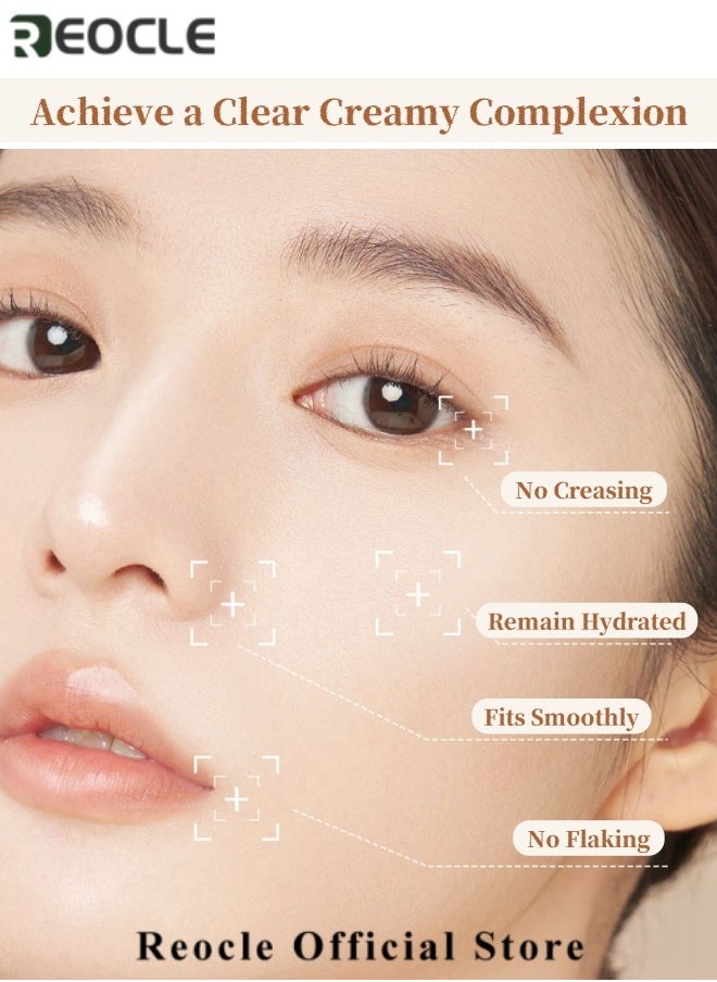 REOCLE - Lightweight Concealer Cushion BB Cream Non-Cakey Waterproof and Sweatproof Moisturizing and Nourishing Long-lasting Foundation for Even Skin Tone Non-Smudge - Image 1