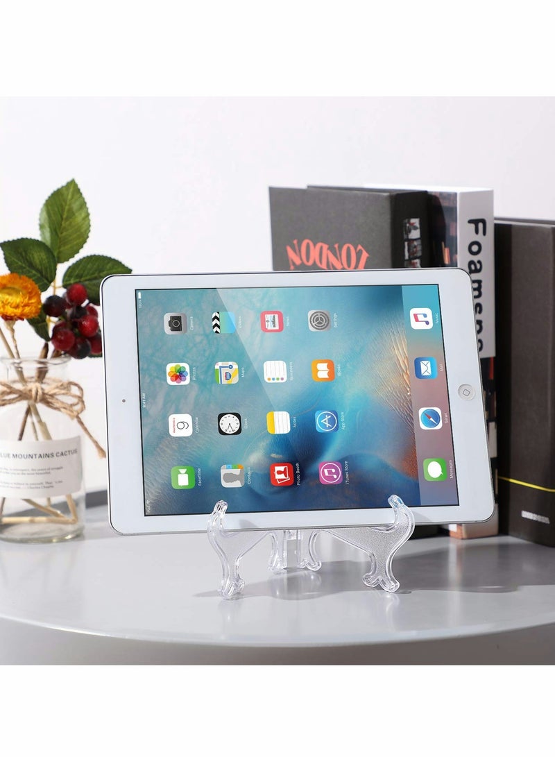 12 Pieces 7 Inches Plastic Easel Stands Plate Holders Picture Stand Clear for Display Frame Collectibles Desktop Party Home Decoration - Image 3