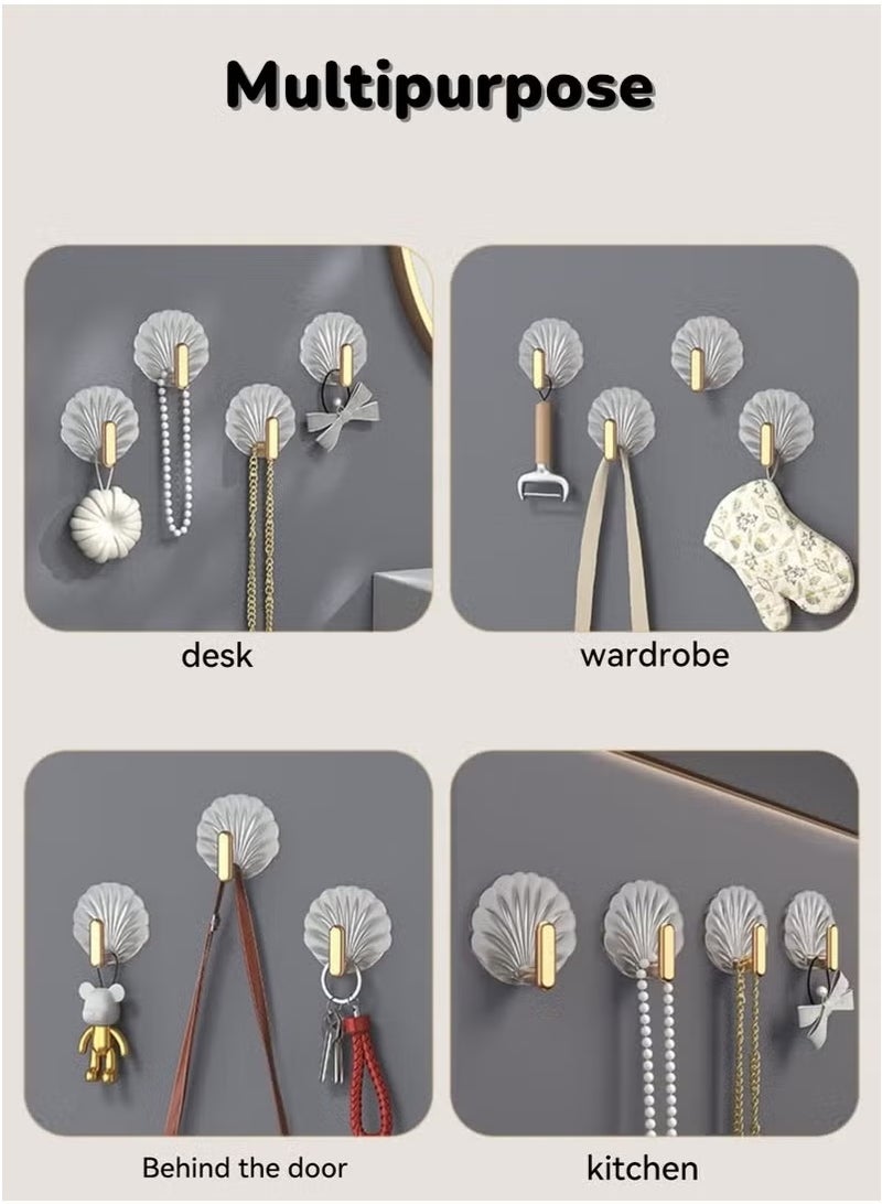 5 Pcs Multipurpose Acrylic Wall Storage Hook Decorative Gold Hook Strong Adhesive Wall Hooks Purse Hook Cute Wall Mounted Hook Kitchen Hooks Key Hook  - Image 3