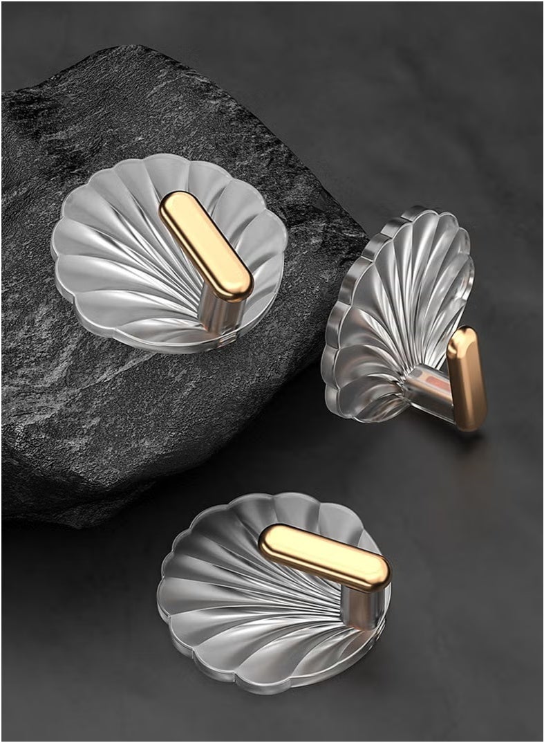 5 Pcs Multipurpose Acrylic Wall Storage Hook Decorative Gold Hook Strong Adhesive Wall Hooks Purse Hook Cute Wall Mounted Hook Kitchen Hooks Key Hook  - Image 2