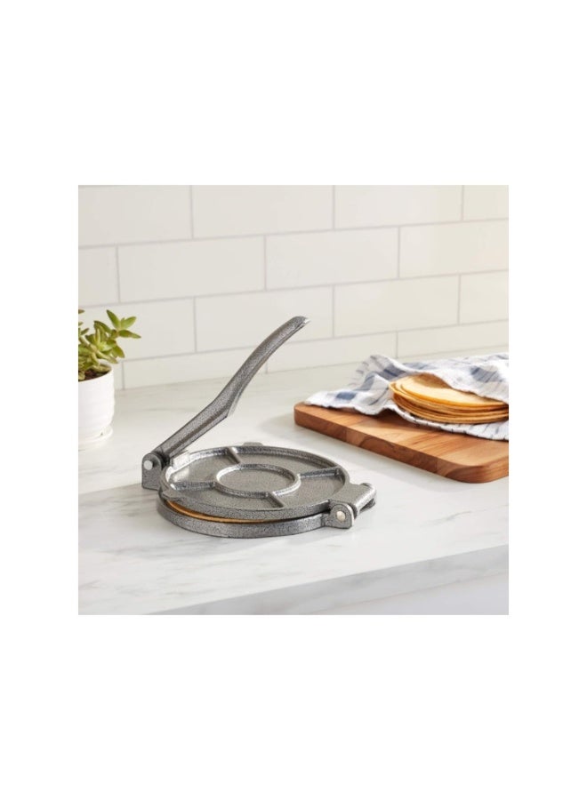Dreamzon Tortilla Press 8-Inch – Heavy Duty Aluminum/Cast Iron Dough Press with Lever Handle - Image 1