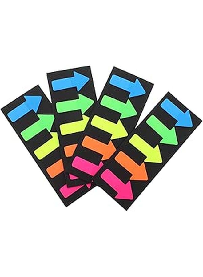 4Pcs Arrow PET Index Tabs Fluorescent Notebook Labels Adhesive Bookmark Stickers For Organizing - Image 1