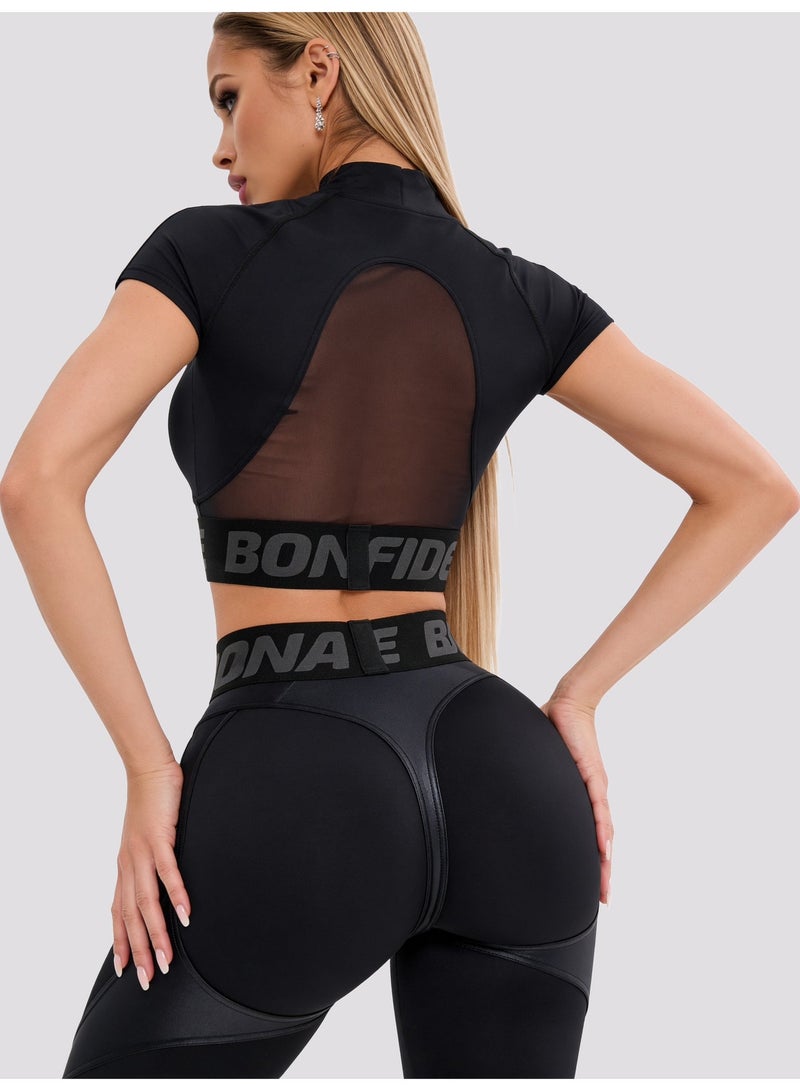 Bona Fide Workout Tops for Women - Short/Long Sleeve Compression Shirt - Breathable Tight Crop Top for Gym, Running, Yoga - Image 1