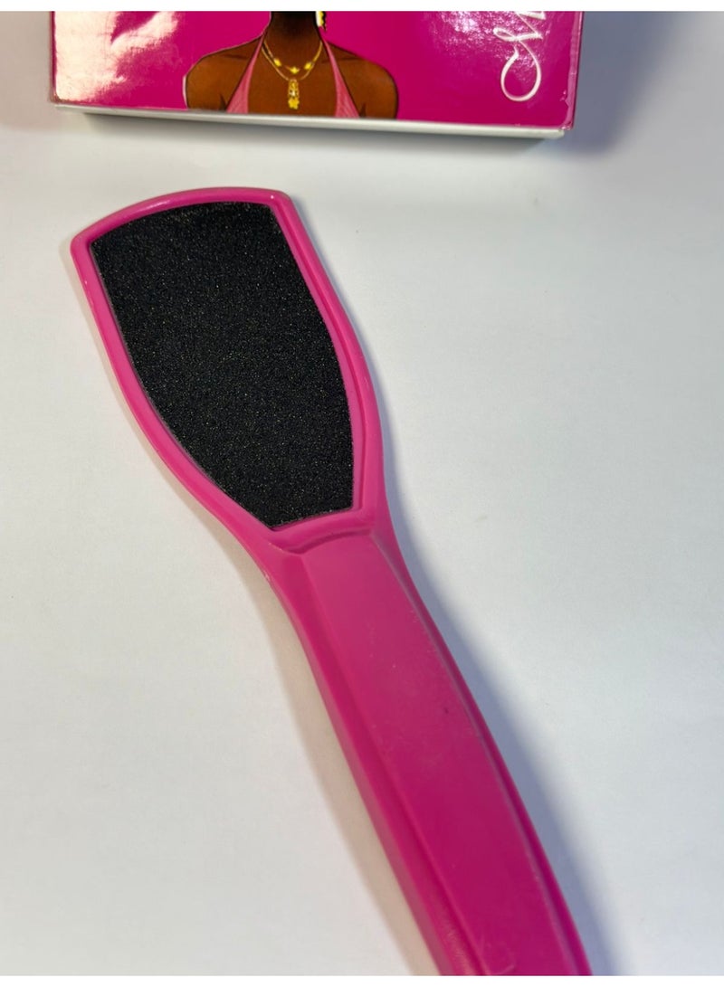 New design double-sided foot file for callus removal with a professional, multi-colored plastic handle - Image 2