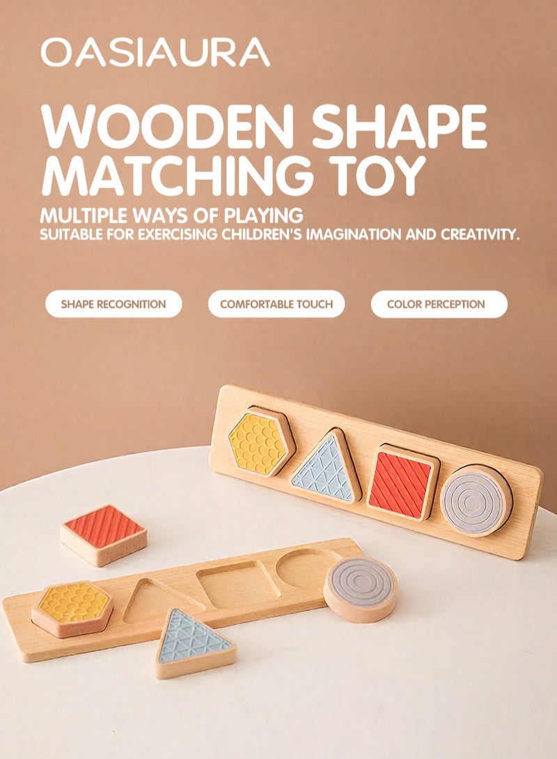 OASIAURA Wooden Shape Sorter Toys Montessori Toys for 6-12 Months Boys Girls Toddlers, Wooden Stacking Toys for Toddlers and Baby Preschool, Educational Toys, Color Recognition Stacker Shape Sorter, Learning Puzzles Gift,1 to 3-Year-Old - Image 1