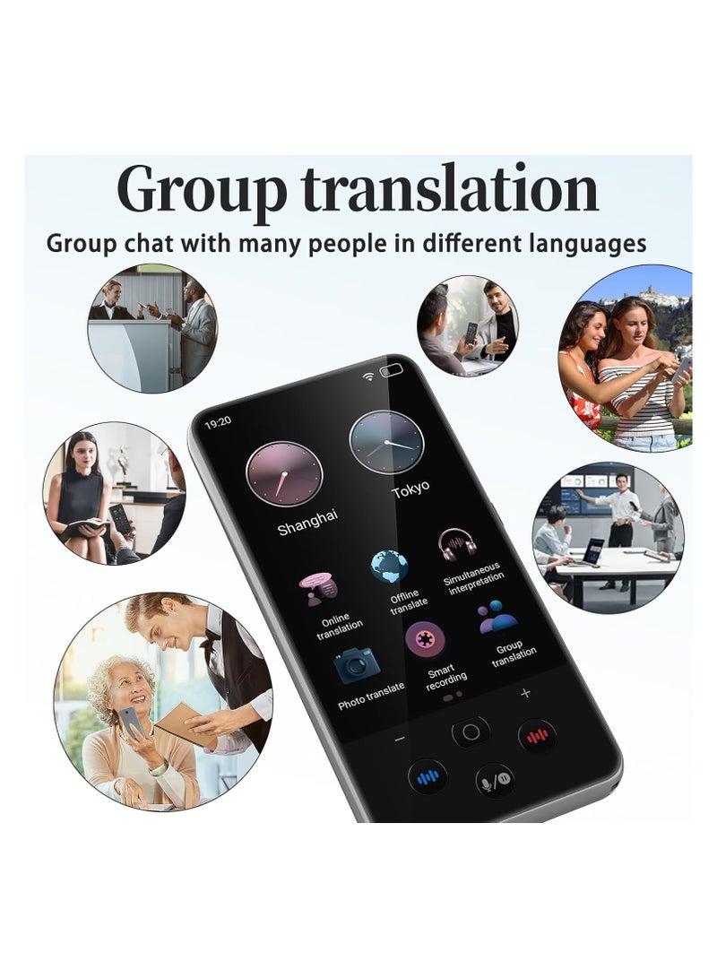 SYOSI جهاز مترجم اللغات، جهاز ترجمة فورية لـ 138 لغة/ChatGTP/غير متصل/تسجيل/مترجم صور، شاشة تعمل باللمس 3.97"، مترجم محمول للسفر التجاري والتعلم - Image 5