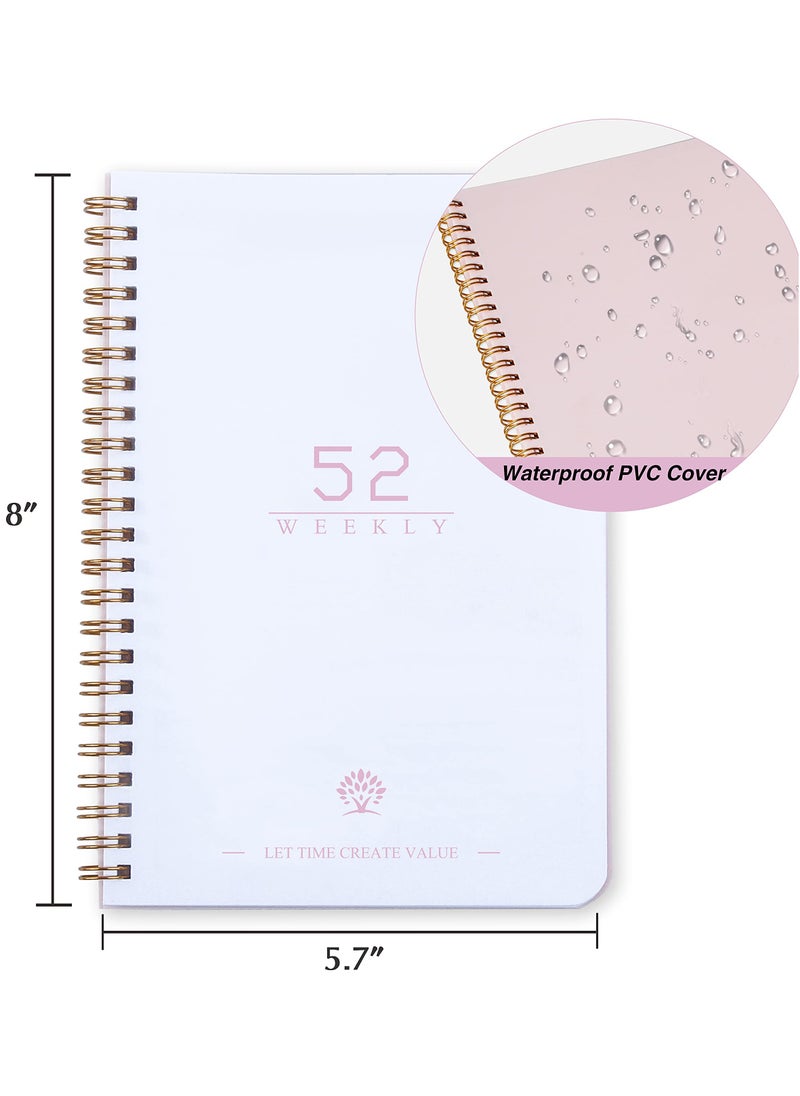Generic - Undated Weekly Planner, Weekly Goals A5 Notebook, Habit Tracker Journal, To Do List Planner Goal Planner, (Pink) - Image 1