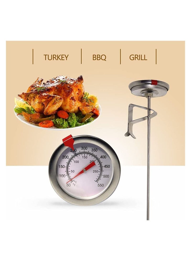 Y&D Deep Fry Thermometer with Instant Read Dial 12 Inch Stainless Steel Stem Best for Turkey BBQ Tall Pots Beef Lamb Meat Food Cooking  - Image 3