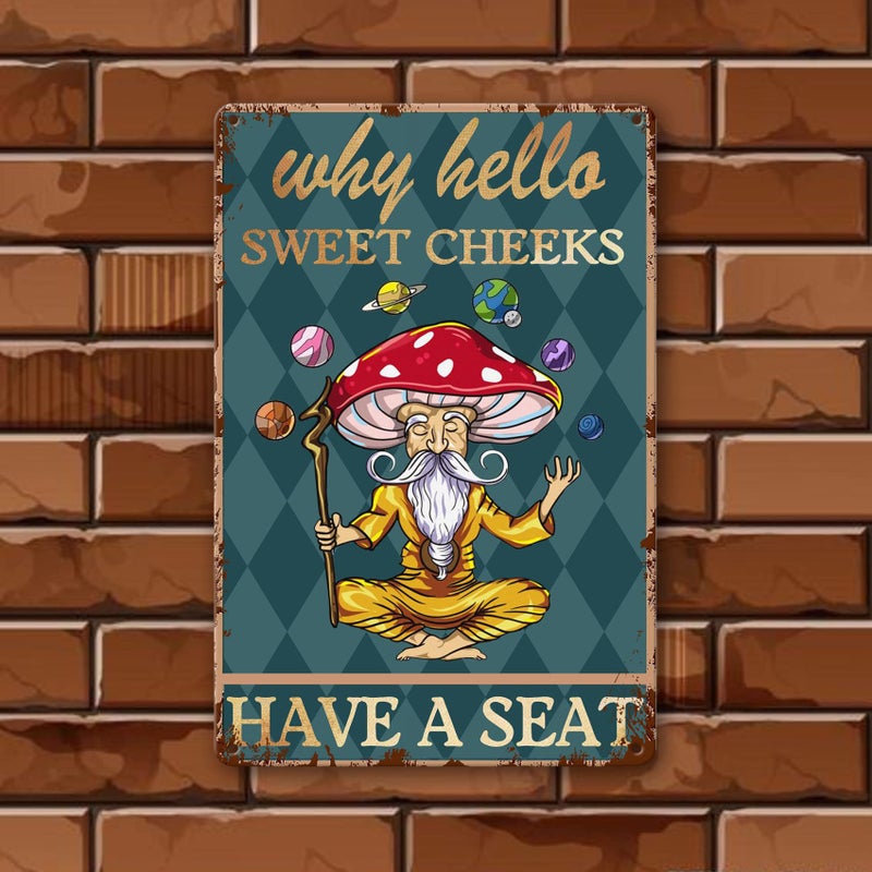 ckdiluy Funny Vintage Mushroom Sign  Mushroom Wall Art Deco for home Bedroom Garden Store Cafes Club Bar 8x12 Inch(2pcs) - Image 2