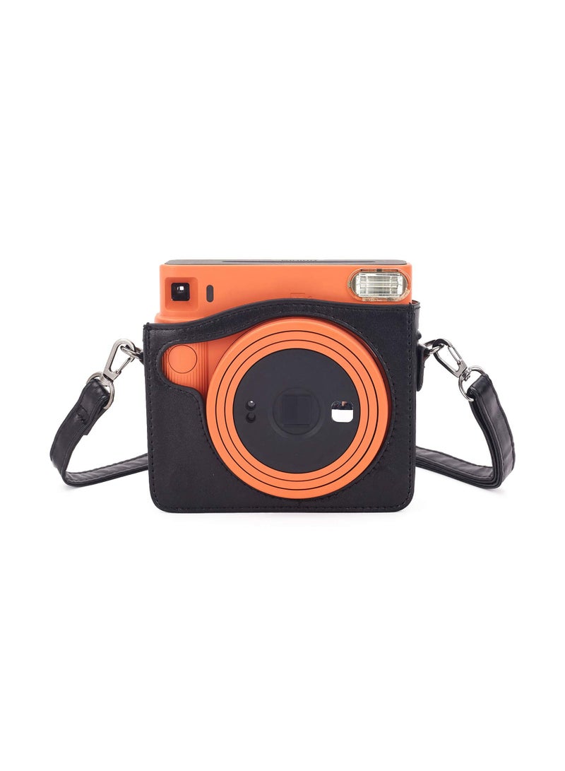 KASTWAVE KASTWAVE Square SQ1 Case - Protective Case for Fujifilm Instax Square SQ1 Instant Camera - PU Leather Cover with Adjustable Shoulder Strap - Black - Image 3
