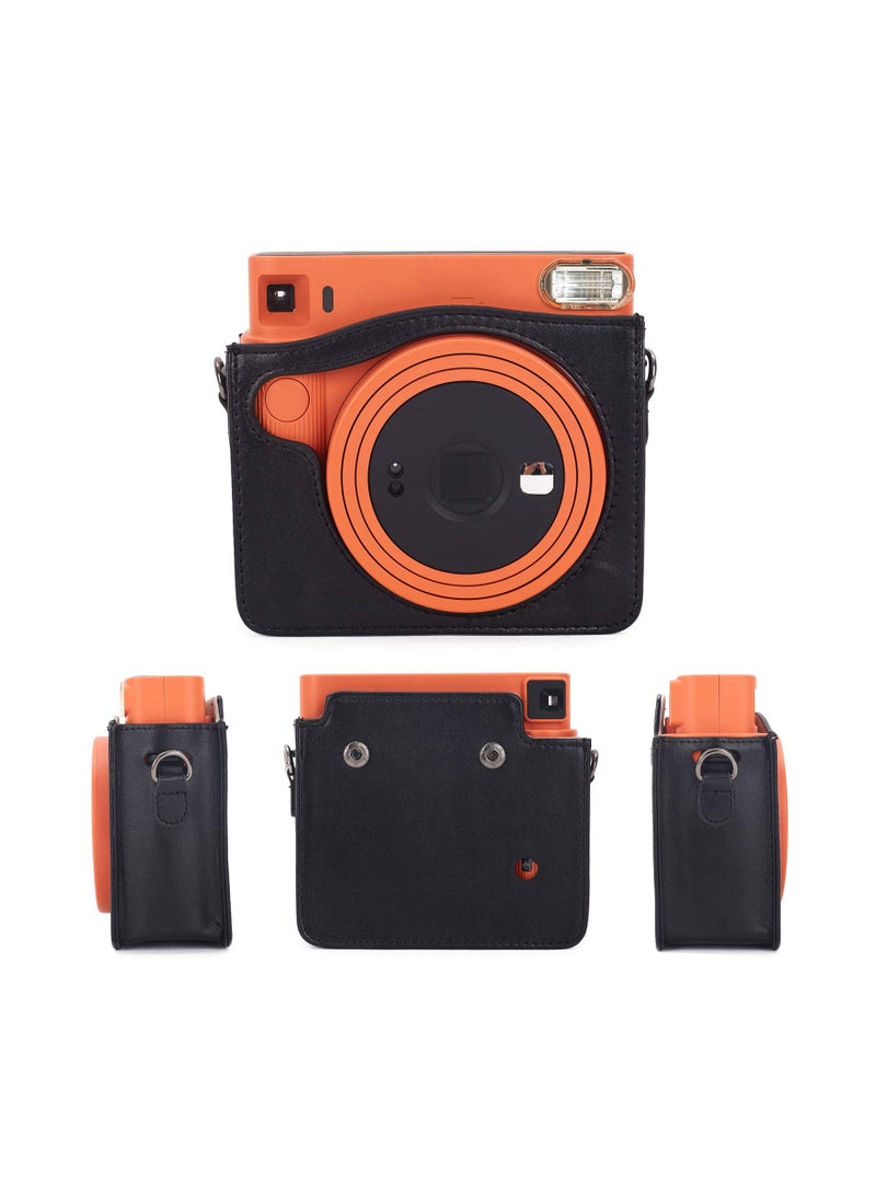 KASTWAVE KASTWAVE Square SQ1 Case - Protective Case for Fujifilm Instax Square SQ1 Instant Camera - PU Leather Cover with Adjustable Shoulder Strap - Black - Image 2