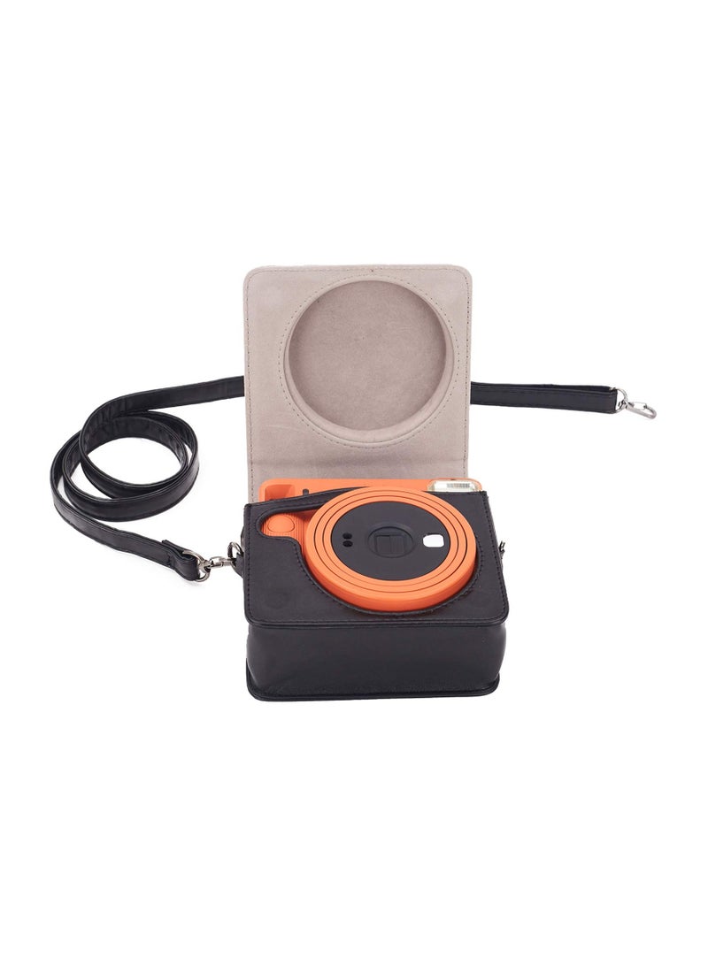 KASTWAVE KASTWAVE Square SQ1 Case - Protective Case for Fujifilm Instax Square SQ1 Instant Camera - PU Leather Cover with Adjustable Shoulder Strap - Black - Image 4