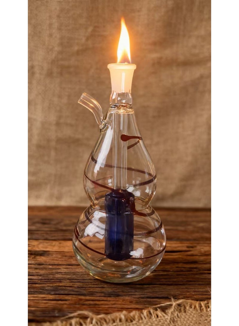 شيانغ مي مصباح زيت زجاجي ممتاز مقاوم للحرارة، زجاجة مزهرية زجاجية مصنوعة من مادة البورسليكات عالية الجودة للاستخدام طويل الأمد، مزهرية زجاجية شفافة (لون عشوائي) - Image 1