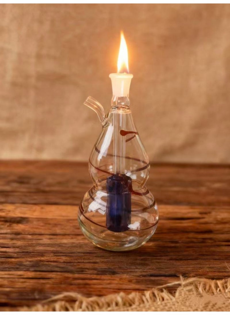 شيانغ مي مصباح زيت زجاجي ممتاز مقاوم للحرارة، زجاجة مزهرية زجاجية مصنوعة من مادة البورسليكات عالية الجودة للاستخدام طويل الأمد، مزهرية زجاجية شفافة (لون عشوائي) - Image 2