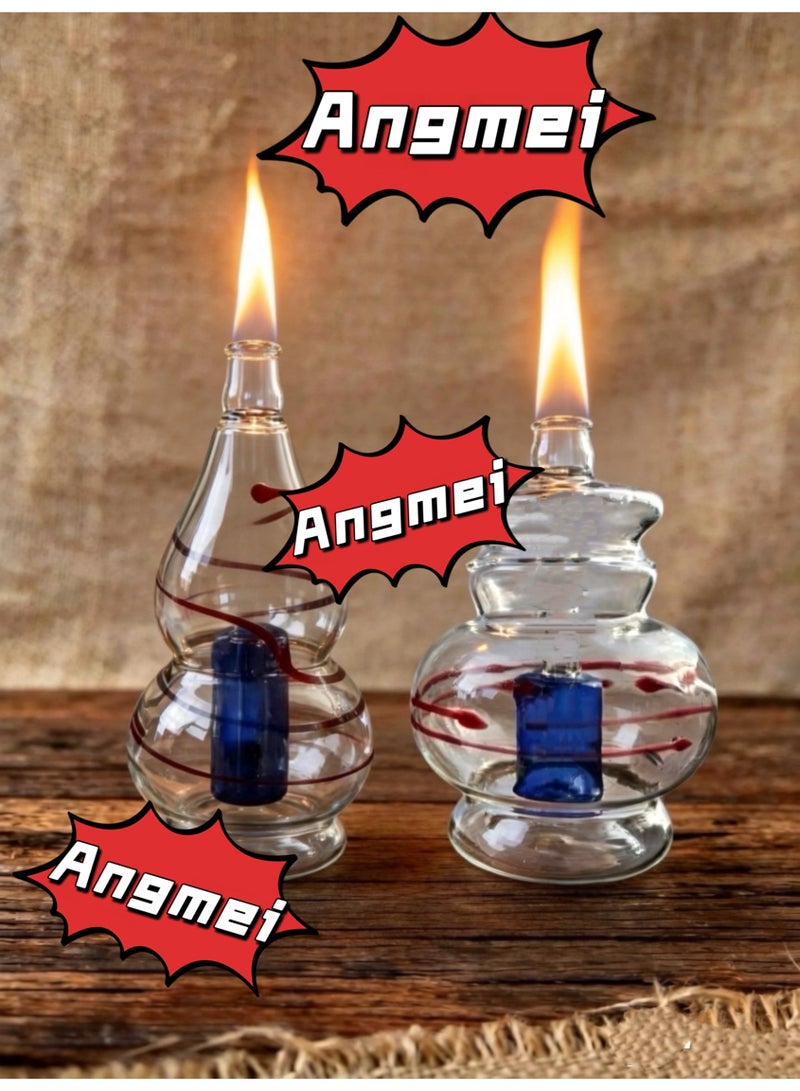 Handmade Heat-Resistant Glass Oil Lamp (Random Color)