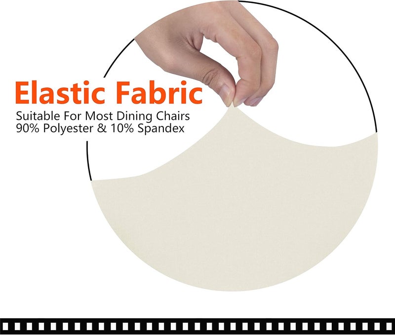 SARAFLORA Office Chair Cover - Large, Ivory - Removable Computer Chair Cover with Zipper for Universal Rotating High Back Chair Seat Washable Protector for Pets - Image 3