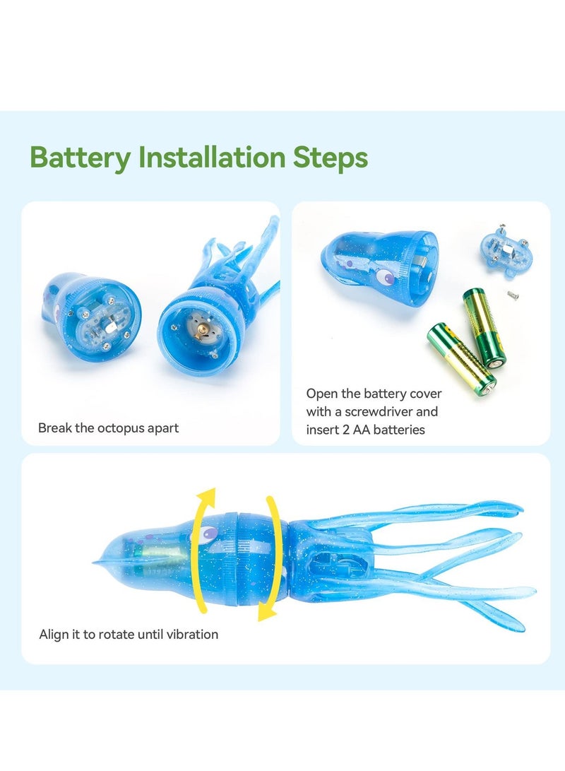 NIBEMINENT Children's Water Play Toys, Electric Octopus Pool Diving Fish Swimming Training Toys Bath Fun Props Will Swim Squid Summer (blue) - Image 5