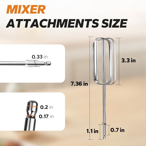 Dfnidy Hand Mixer Beaters Attachments for Hamilton Beach Hand Mixer, Hand Mixer Attachments Replacement for Hamilton Beach Beaters 62682RZ 62692 62695V 64699, 2 Pack - Image 3