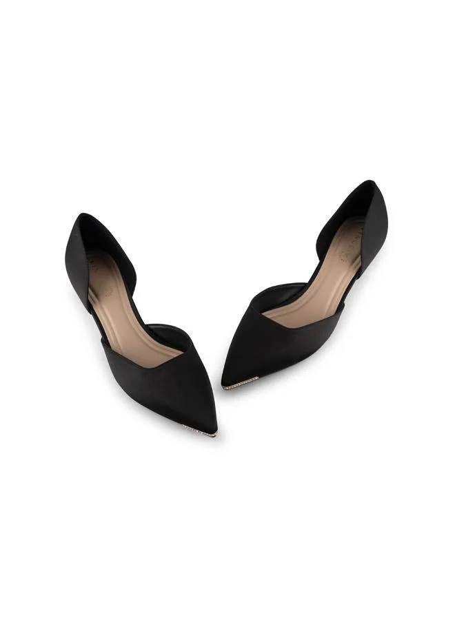 Vincci Black Women Pointed Toe Mid Heel Pumps for Women | Best Price UAE