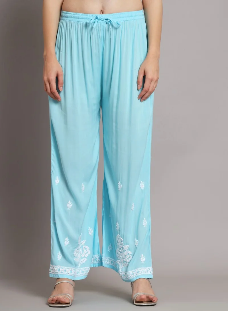 Alaya Hand Embroidered Chikan Modal Straight Kurta Palazzos AL3668