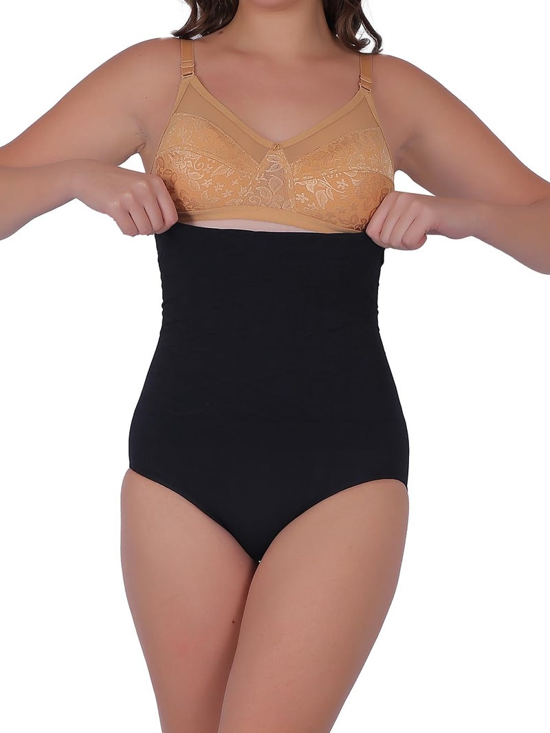Lilots Women's High Waist Tummy Control Shapewear || Seamless Waist Slimming Short Body Shaper Black - Image 1
