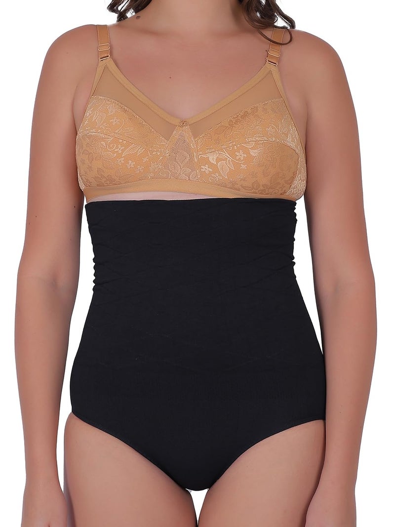 Lilots Women's High Waist Tummy Control Shapewear || Seamless Waist Slimming Short Body Shaper Black - Image 4