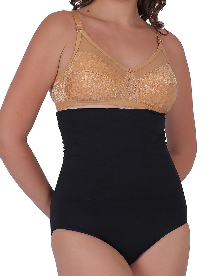 Lilots Women's High Waist Tummy Control Shapewear || Seamless Waist Slimming Short Body Shaper Black - Image 3