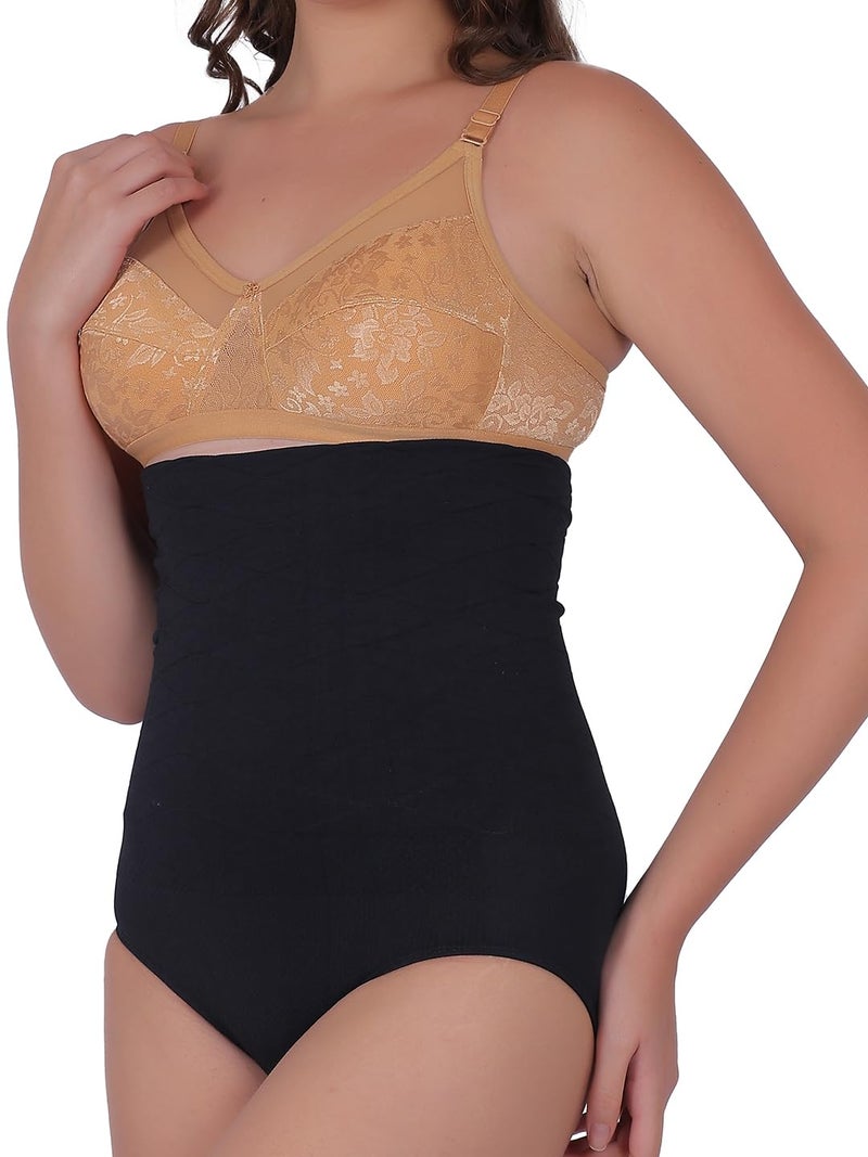 Lilots Women's High Waist Tummy Control Shapewear || Seamless Waist Slimming Short Body Shaper Black - Image 2