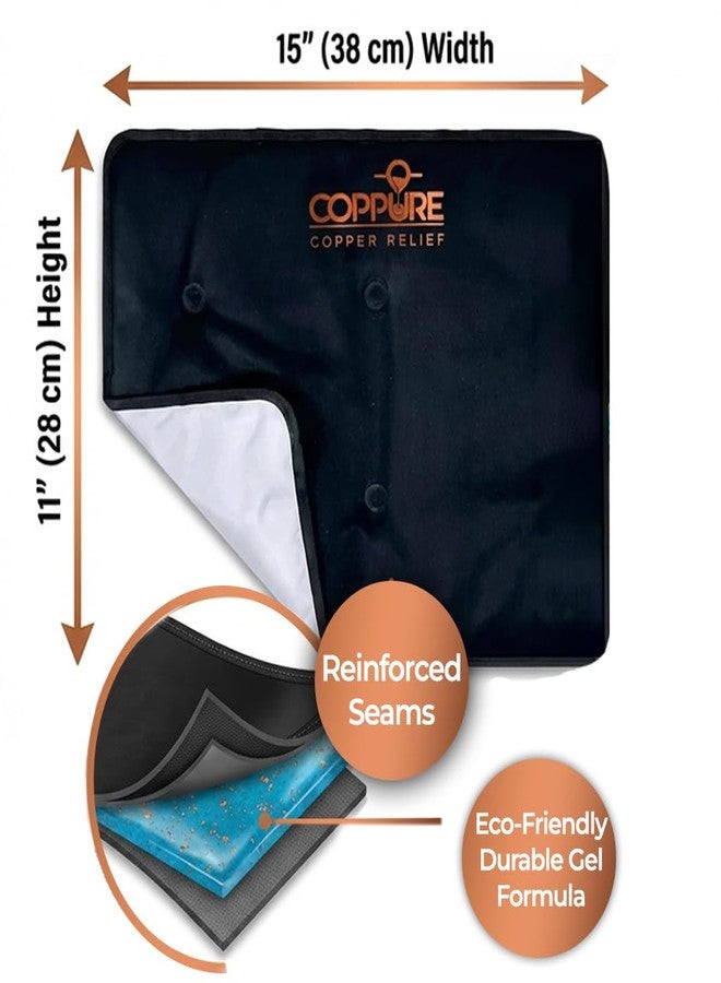 kona Coppure Copper Relief Large Gel Soft Flexible Medical Ice Packs for Injuries - Reusable Ice Pad Cold Pack for Back Pain, Migraine Relief Pad, Postpartum, Headache, Shoulder – 15” x 11” - 2 Pack - Image 5