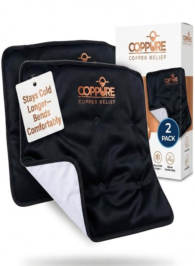 kona Coppure Copper Relief Large Gel Soft Flexible Medical Ice Packs for Injuries - Reusable Ice Pad Cold Pack for Back Pain, Migraine Relief Pad, Postpartum, Headache, Shoulder – 15” x 11” - 2 Pack - Image 1