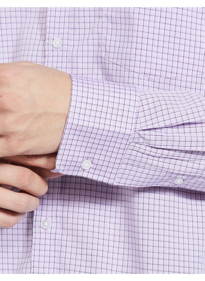 Park Avenue PARK AVENUE Men's Slim Shirt (PMSX17107-V3_Purple  - Image 3