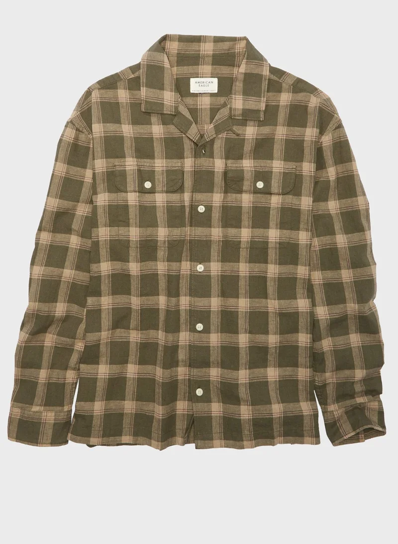 امريكان ايجل Regular Fit Long Sleeve Striped Shirt